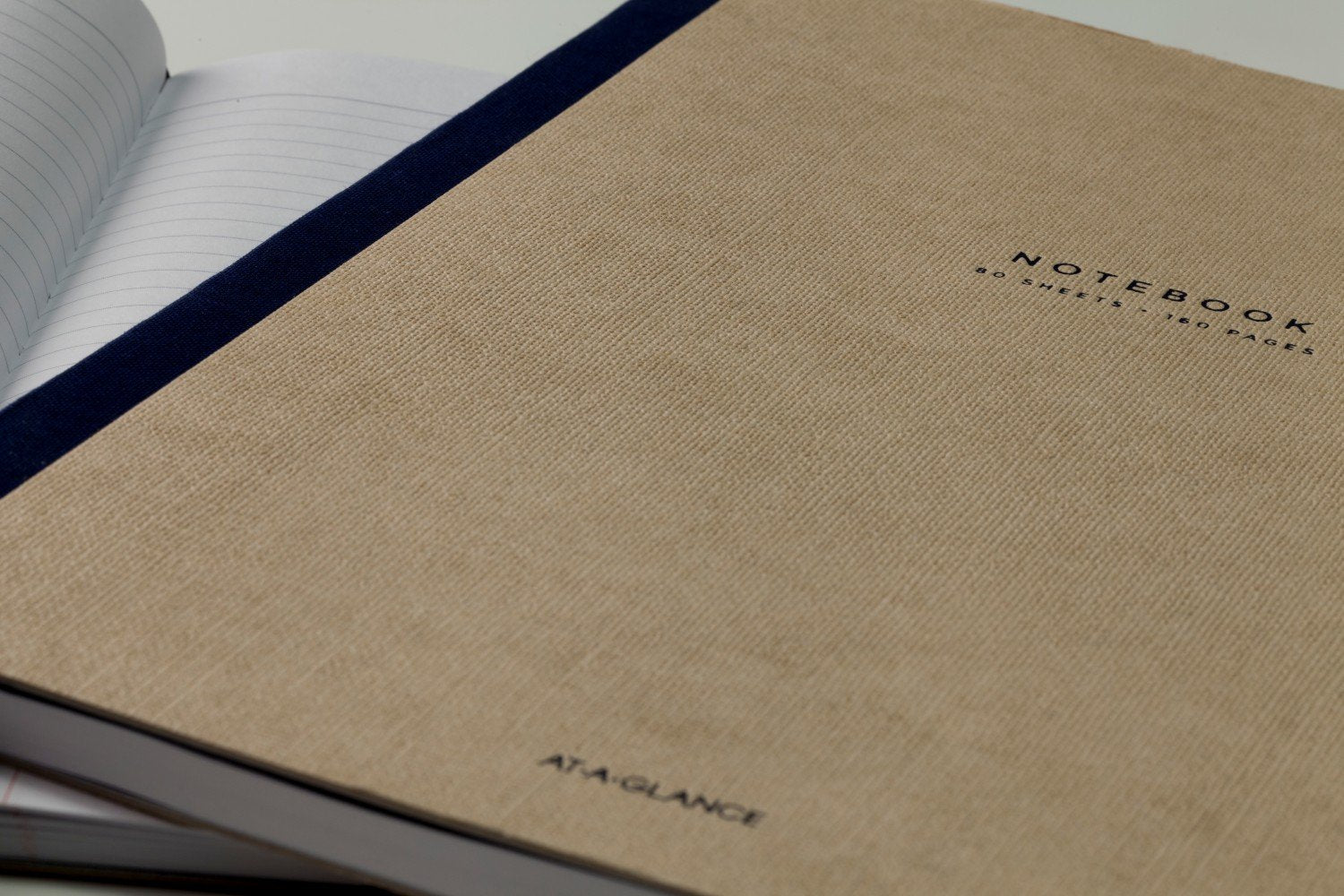 AT-A-GLANCE Notebook, Casebound, Ruled, 80 Sheets, 9-1/2 x 7-1/4", Collection, Tan/Blue (YP146-07)