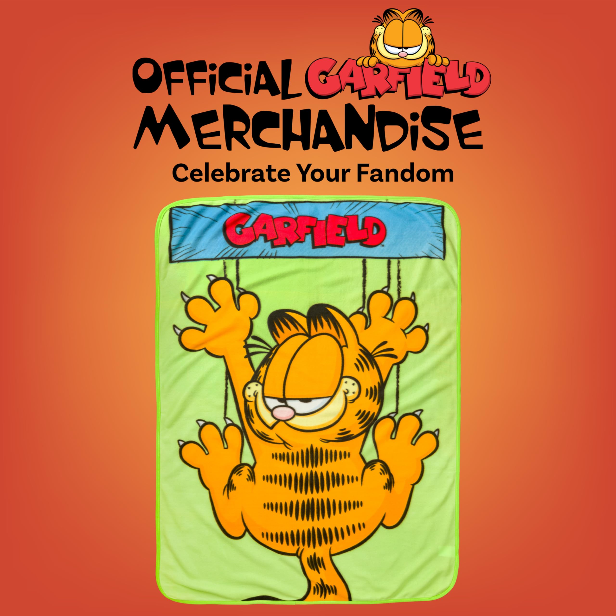 Silver Buffalo Garfield Hanging On 45" x 60" Fleece Throw, Soft and Cozy Blanket, 180 GSM