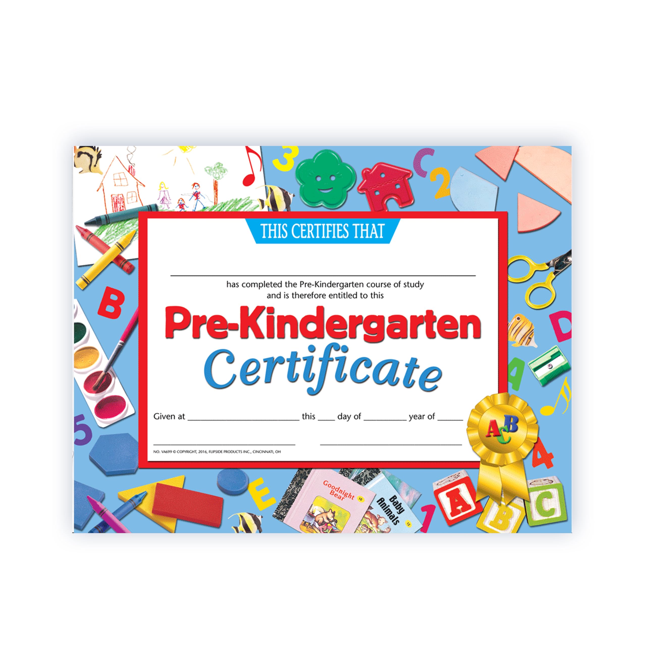 Hayes Pre-Kindergarten Certificate, 11 x 8-1/2 inches, Paper, Pack of 30