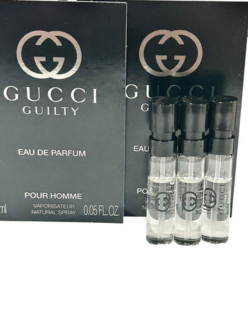 Gucci Guilty Sample Perfume MEN Guilty Guilty PARFUM Spray Pour Homme Size 1.5 ML / 0.05 (set of 3)