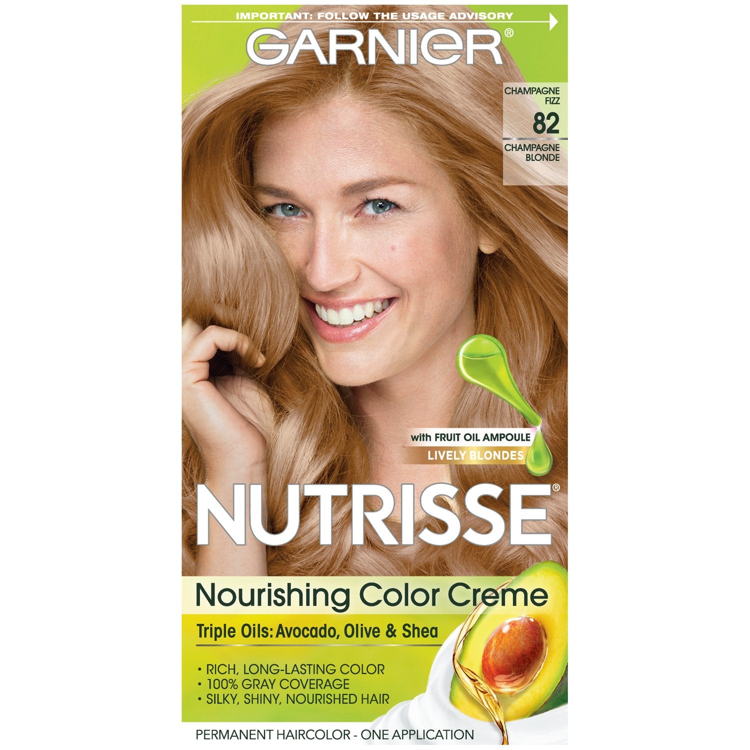 Garnier Nutrisse Nourishing Hair Color Creme, 82 Champagne Blonde (Champagne Fizz) (Packaging May Vary)