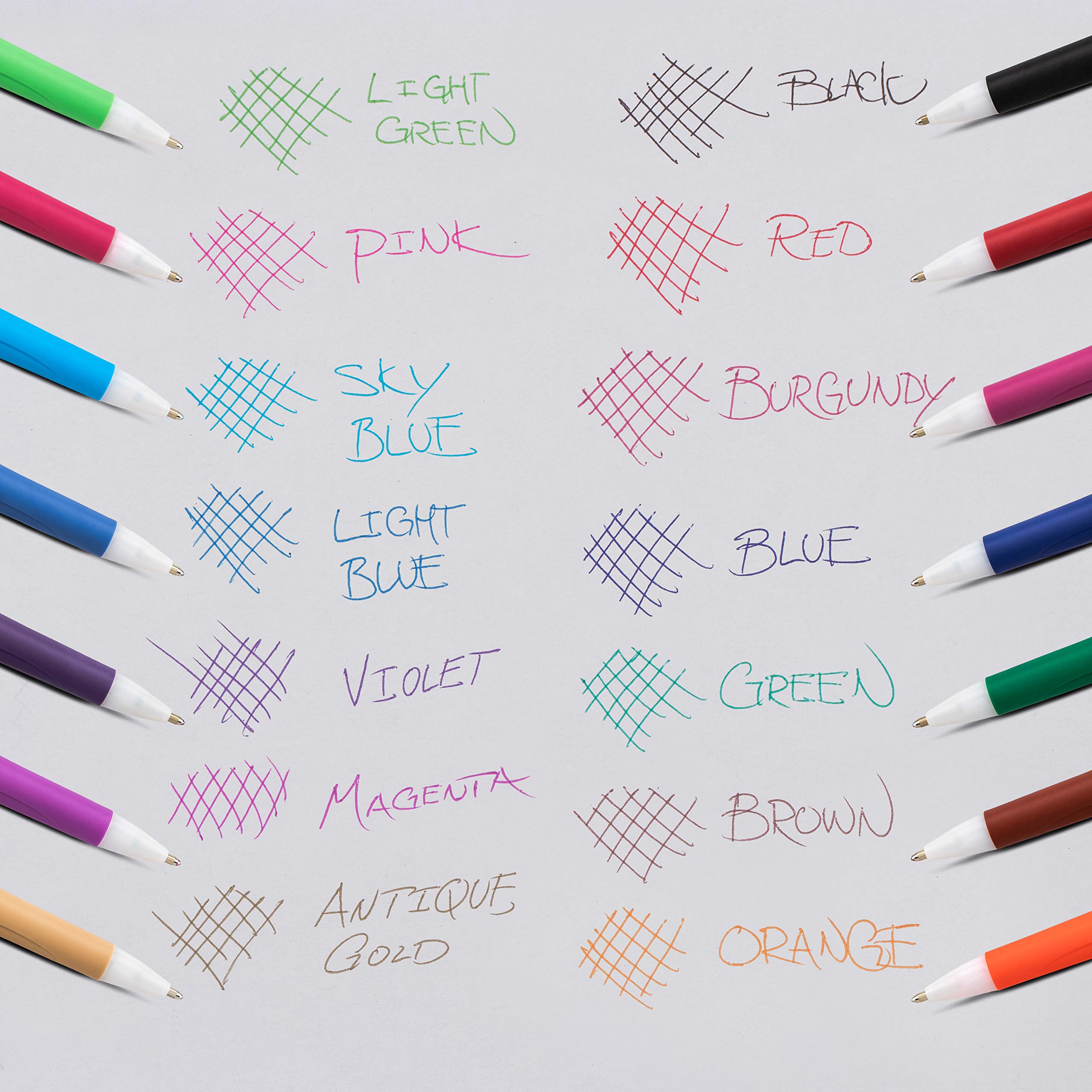 Pentel GlideWrite Ballpoint Pen with TechniFlo Ink, (1.0mm) Medium Line, Light Blue Ink, Box of 12 (BX910-S1)
