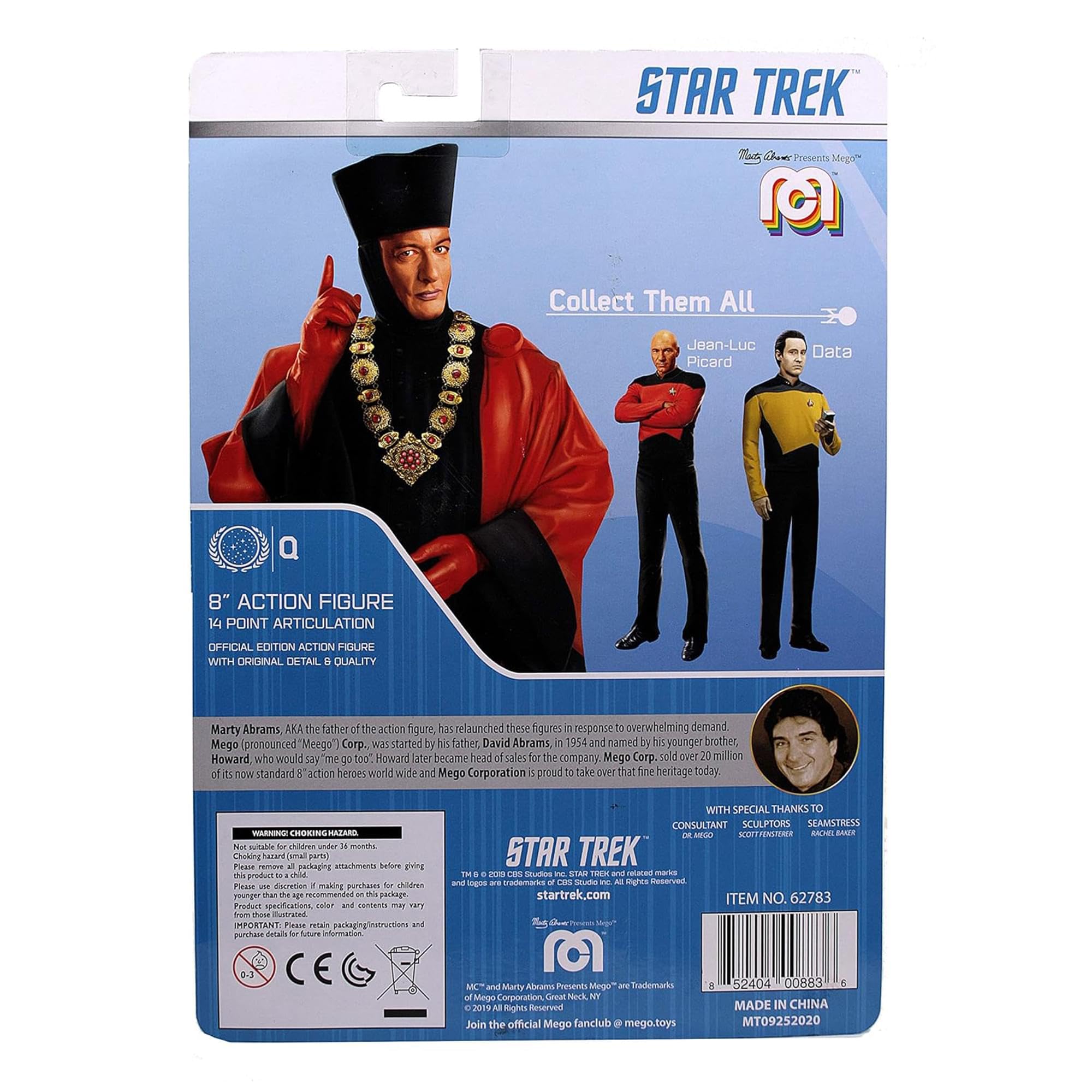 Mego Star Trek: The Next Generation: Q 8" Action Figure Multicolor