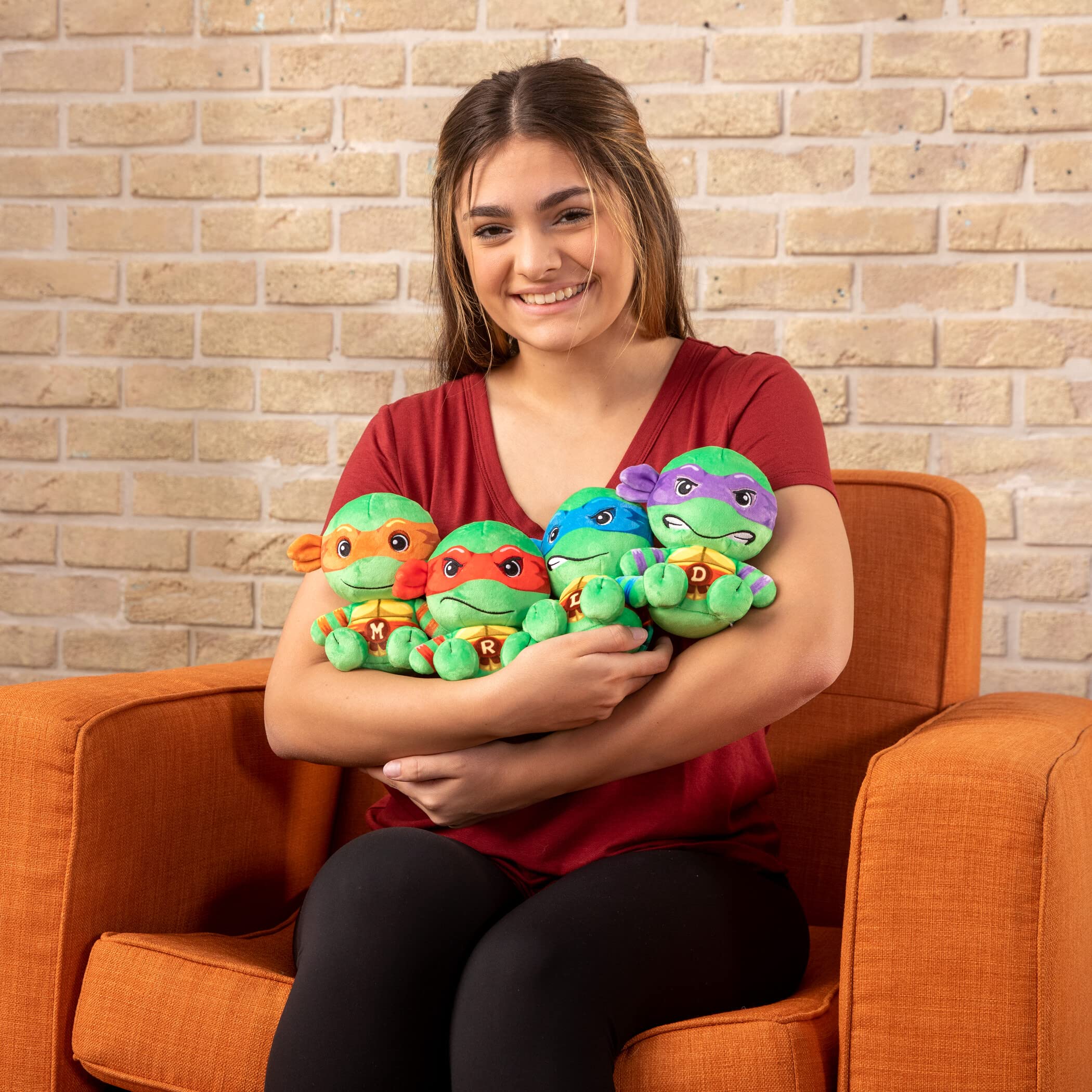 Club Mocchi-Mocchi- Teenage Mutant Ninja Turtles Plush - TMNT Michelangelo Plushie - Ninja Turtle Stuffed Animal Toys and Room Decor - Plush Collectible TMNT Figures - 6 inch