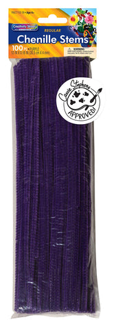 Creativity Street Chenille Stems/Pipe Cleaners 12 Inch x 4mm 100-Piece, Purple