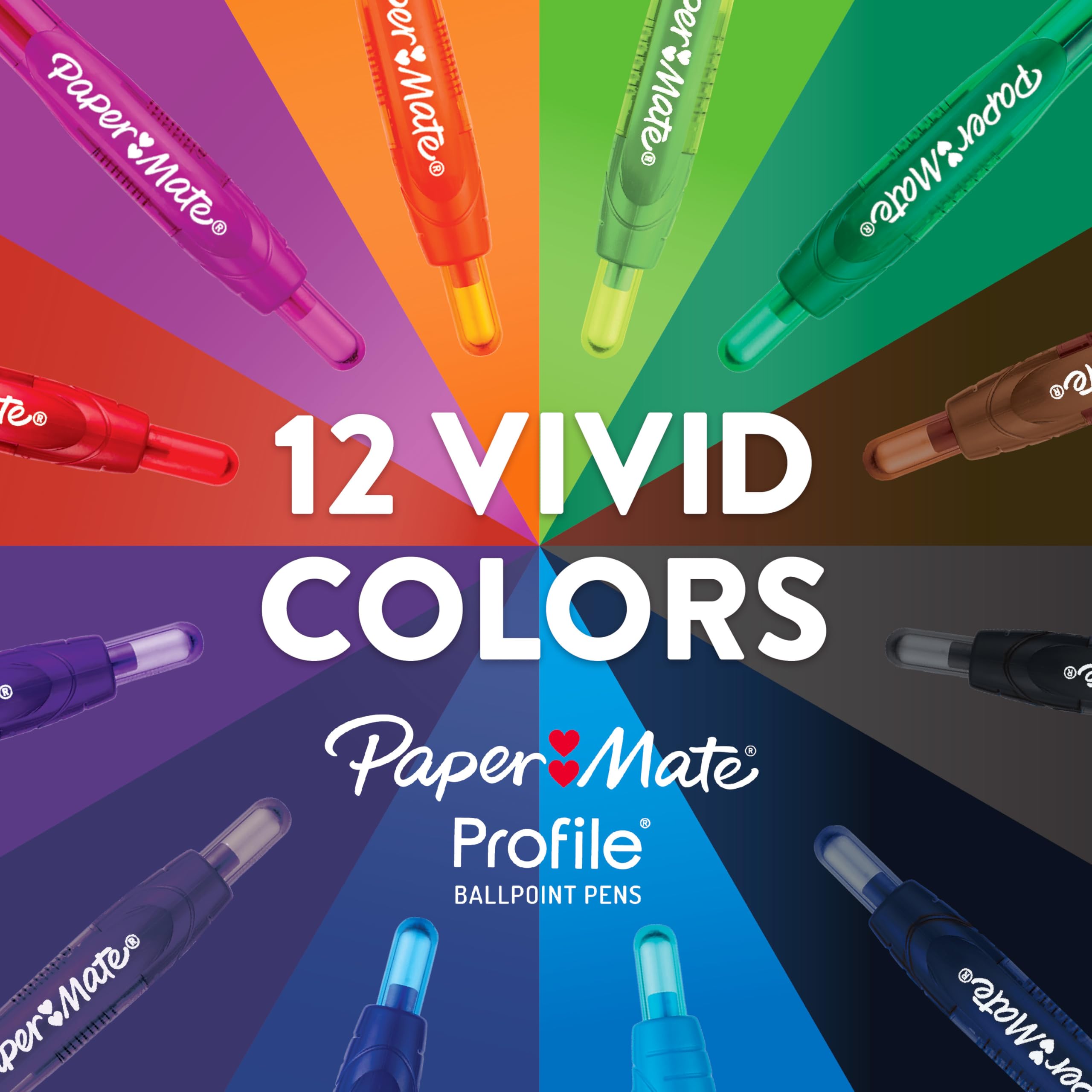 Paper Mate® Profile Retractable Ballpoint Pens, Bold (1.4mm), Black, 2 Count