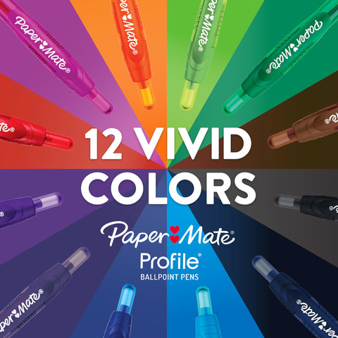 Paper Mate® Profile Retractable Ballpoint Pens, Bold (1.4mm), Black, 2 Count