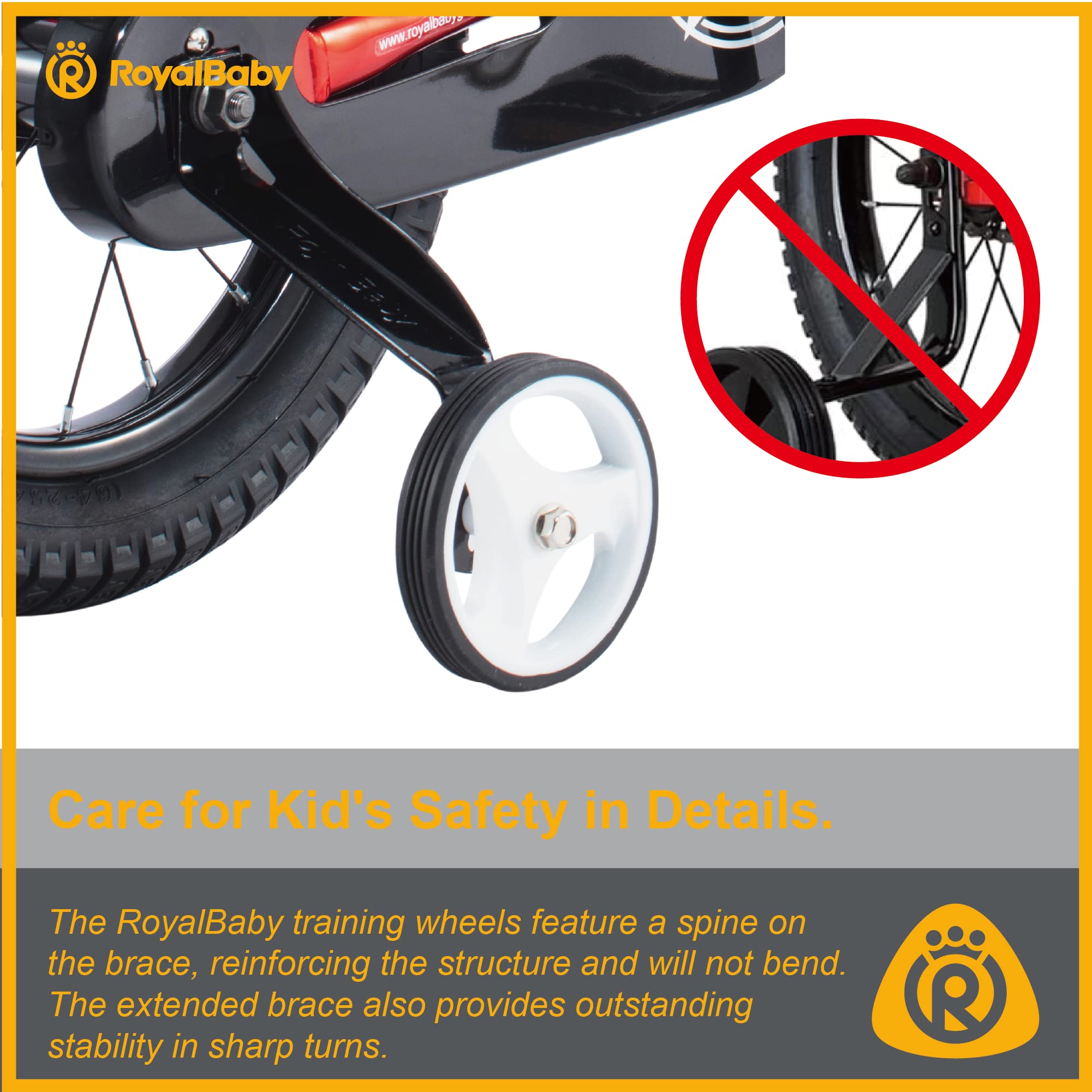 RoyalBaby Freestyle Kids Bike 14 Inch Childrens Bicycle with Training Wheels Toddlers Boys Girls Beginners Ages 3-5 Years, Red