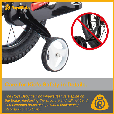 RoyalBaby Freestyle Kids Bike 14 Inch Childrens Bicycle with Training Wheels Toddlers Boys Girls Beginners Ages 3-5 Years, Red