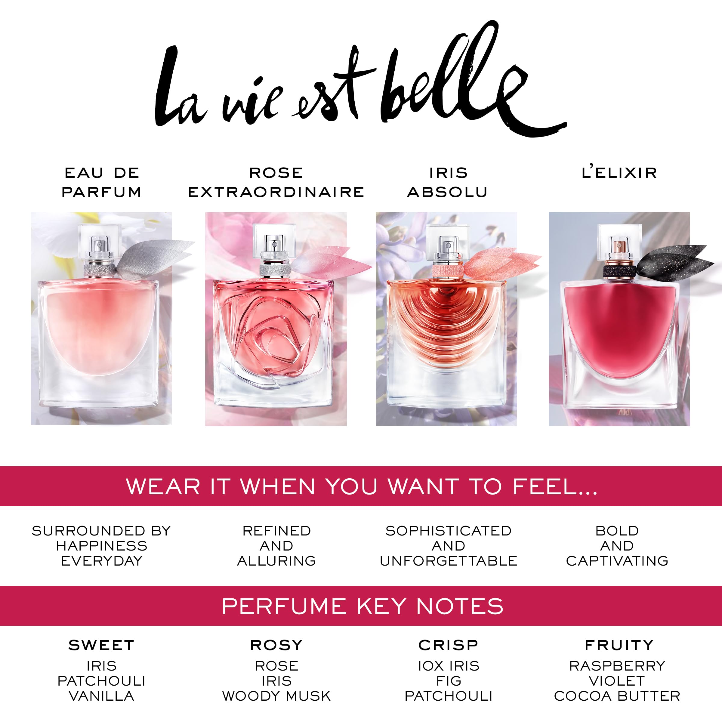 Lancôme La Vie Est Belle Rose Extraordinaire Eau de Parfum - Amazon Exclusive - Long Lasting Fragrance with Rose, Iris & Woody Musk - Warm & Floral Women's Perfume, 3.4 Fl Oz
