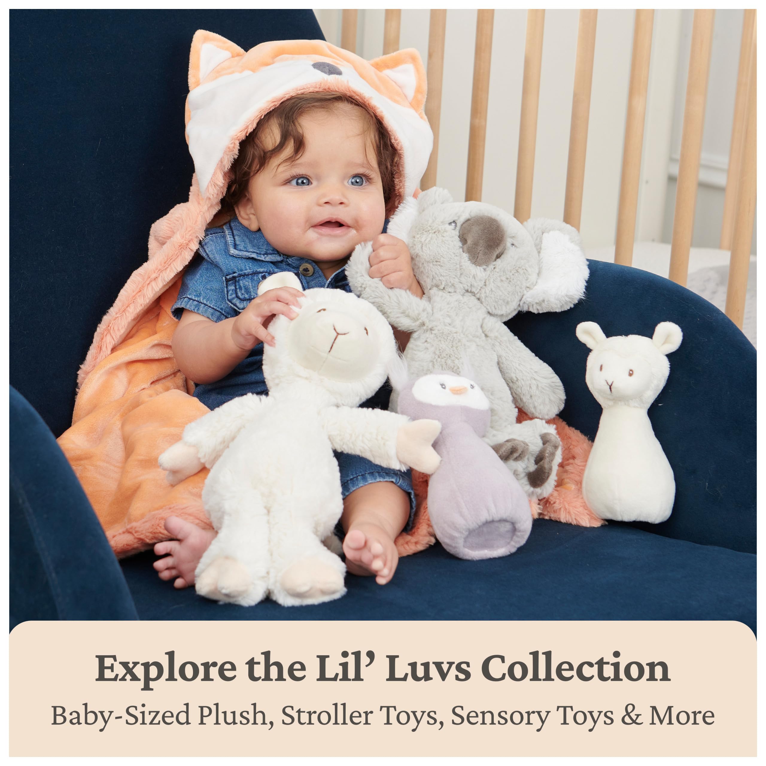 GUND Baby Lil’ Luvs Hooded Blanket, Quinn Owl, Ultra Soft Plush Security Blanket for Babies and Newborns