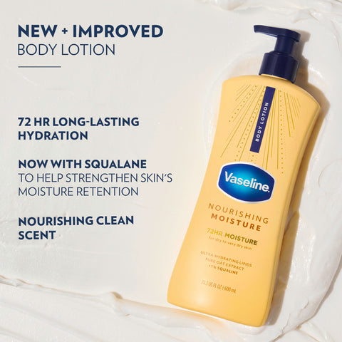 Vaseline Nourishing Moisture Nourishing Moisture Body Lotion for Dry Skin, Made with Ultra-Hydrating Lipids + Pure Oat Extract for Nourished, Healthy-Looking Skin 20.3 oz