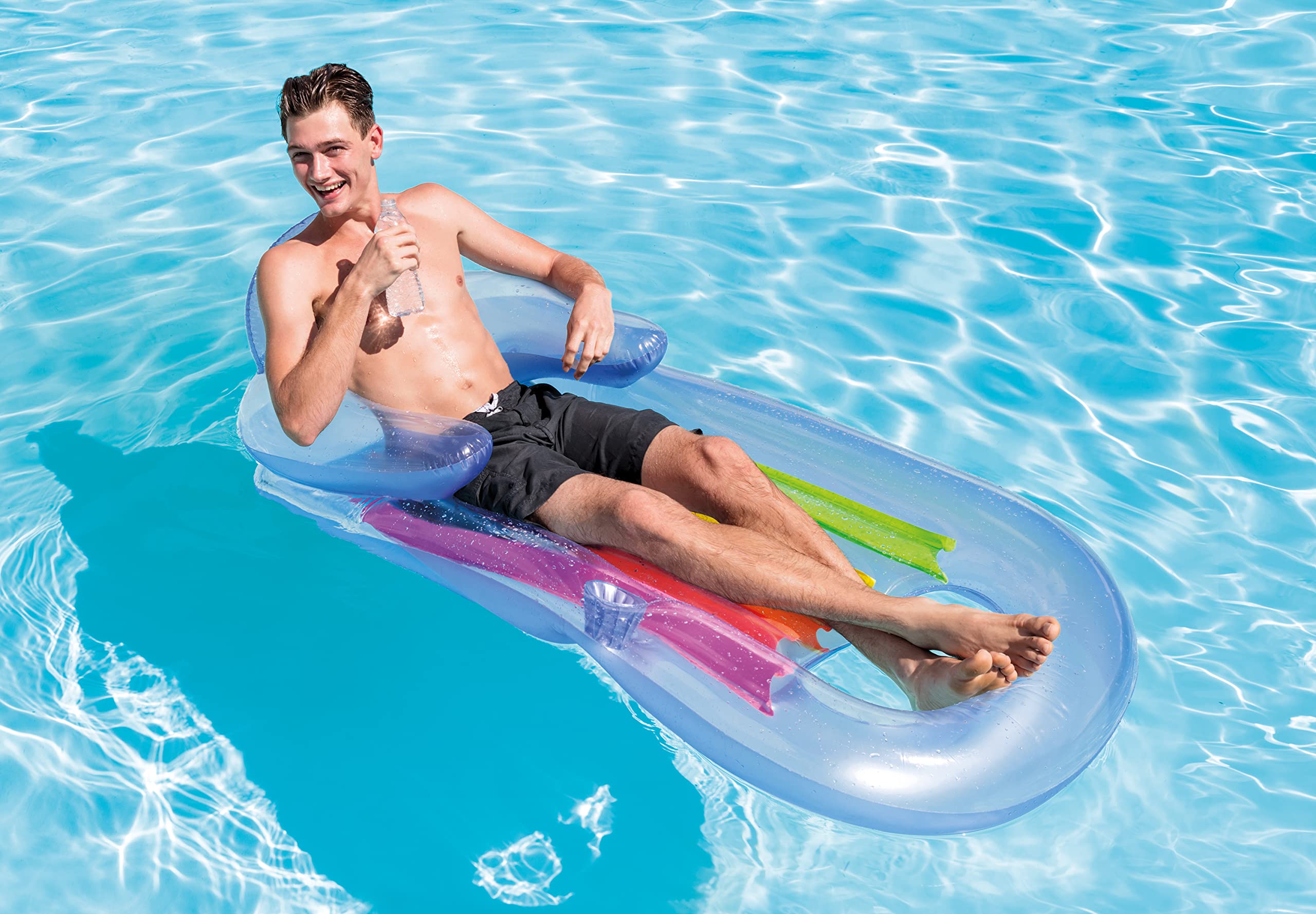 Intex King Kool Lounge Inflatable Swimming Pool Lounger with Headrest (Pair)