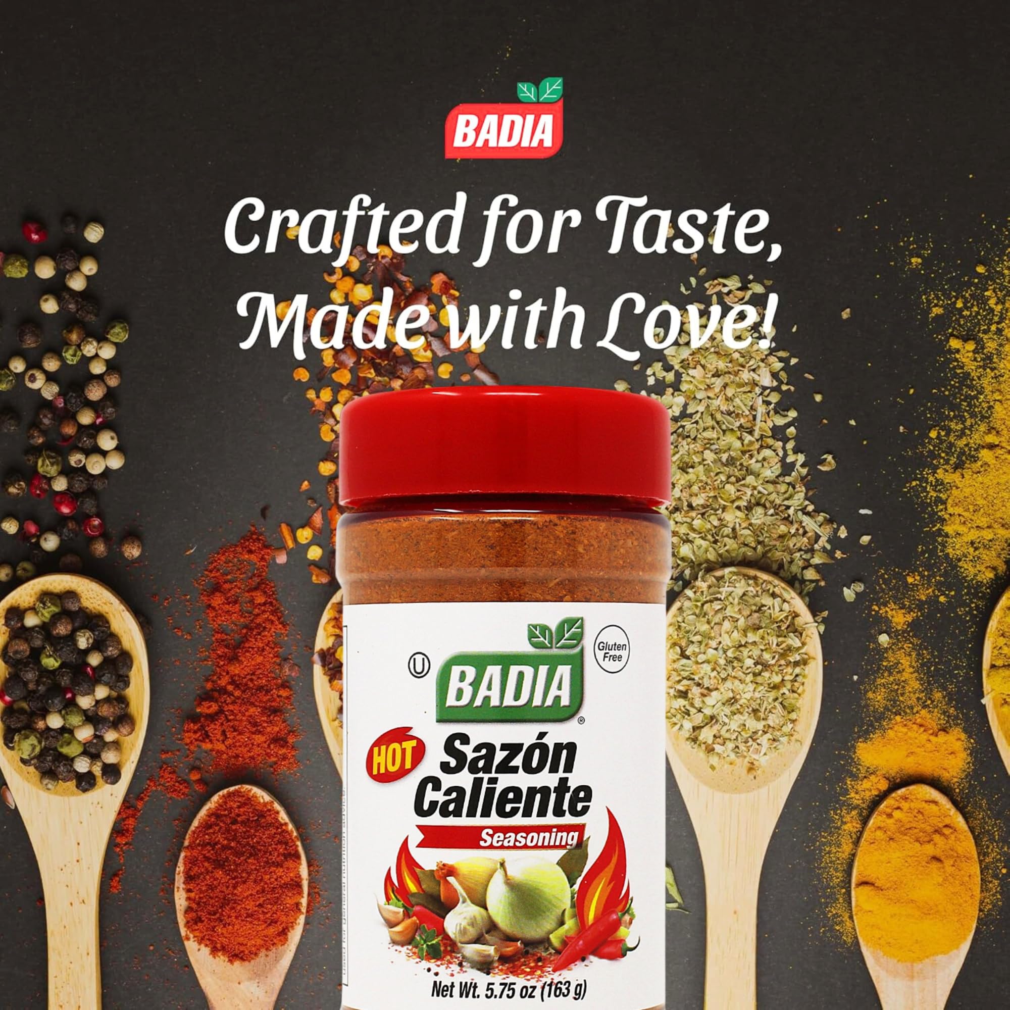 Badia Sazon Caliente 5.75 oz – Latin Inspired Spicy All Purpose Seasoning – Gluten Free