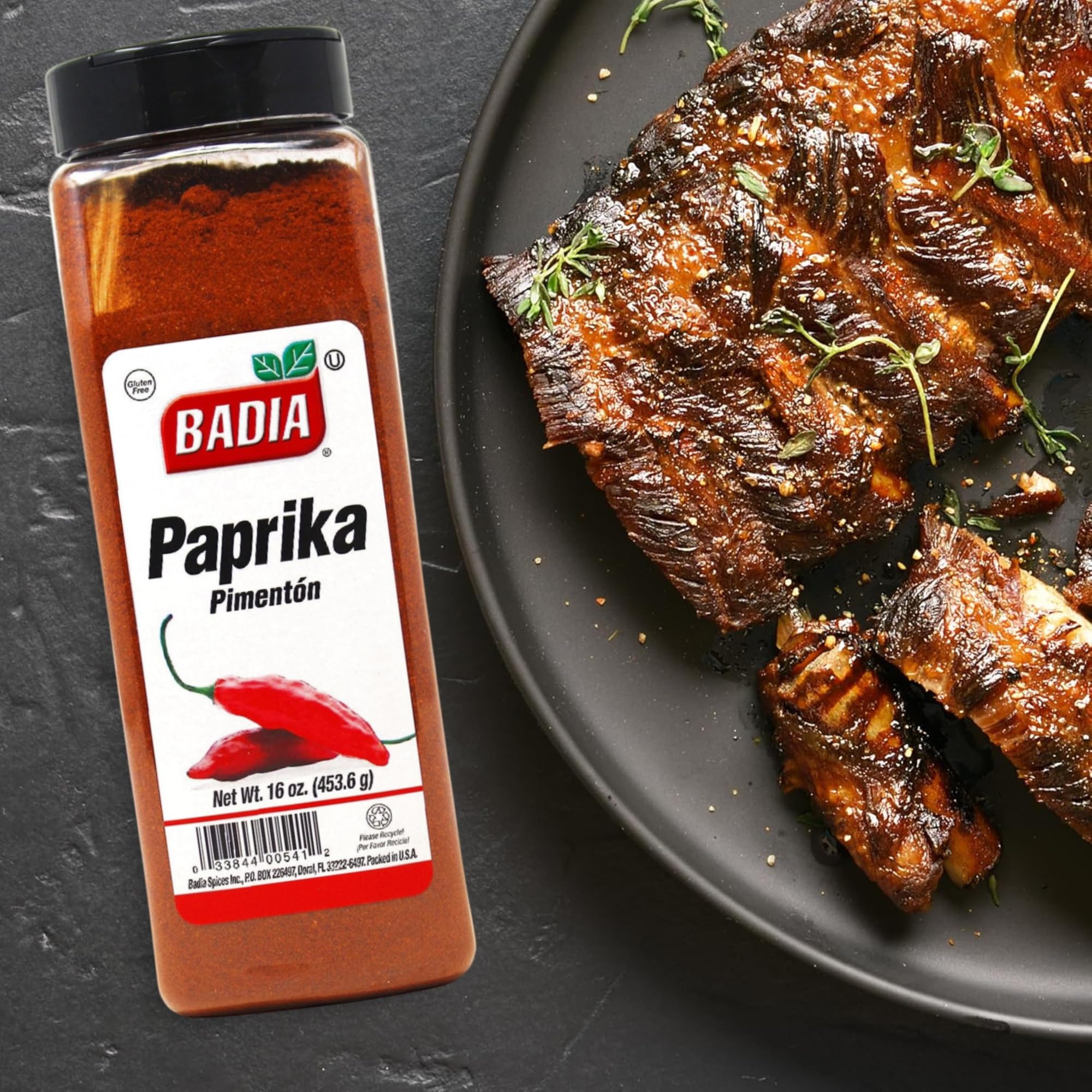 Badia Paprika, 16 oz – Mild Sweet Flavor for Cooking Rice, Seafood, Stews, Garnishing, Grilling & Seasoning, All-Natural Spice