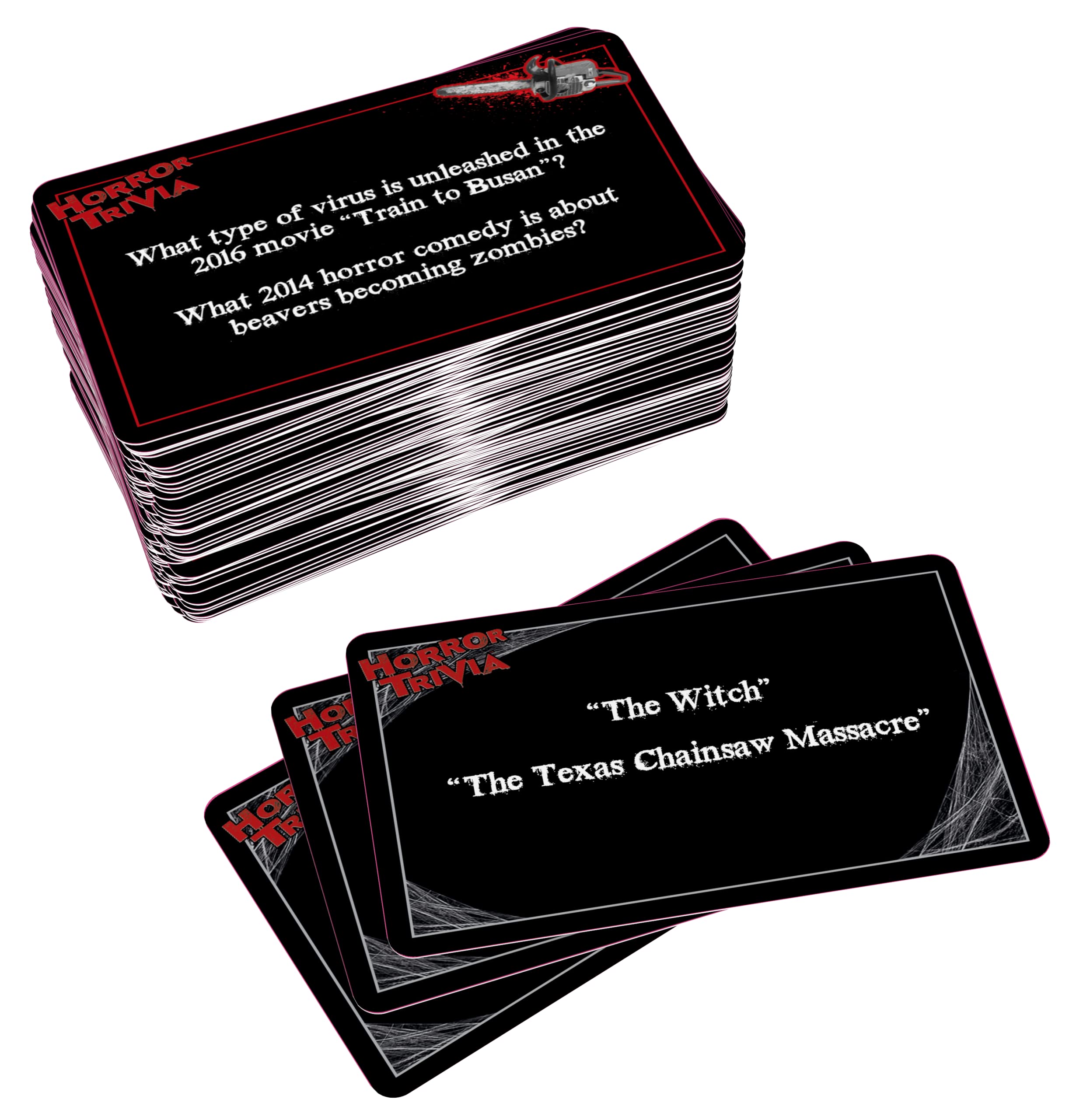 Horror Trivia Card Game - Test Your Knowledge of Horror Pop Culture Facts with 300 Scary Fun Trivia Questions