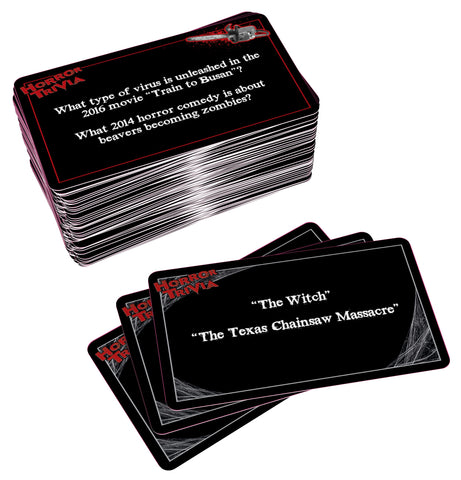 Horror Trivia Card Game - Test Your Knowledge of Horror Pop Culture Facts with 300 Scary Fun Trivia Questions