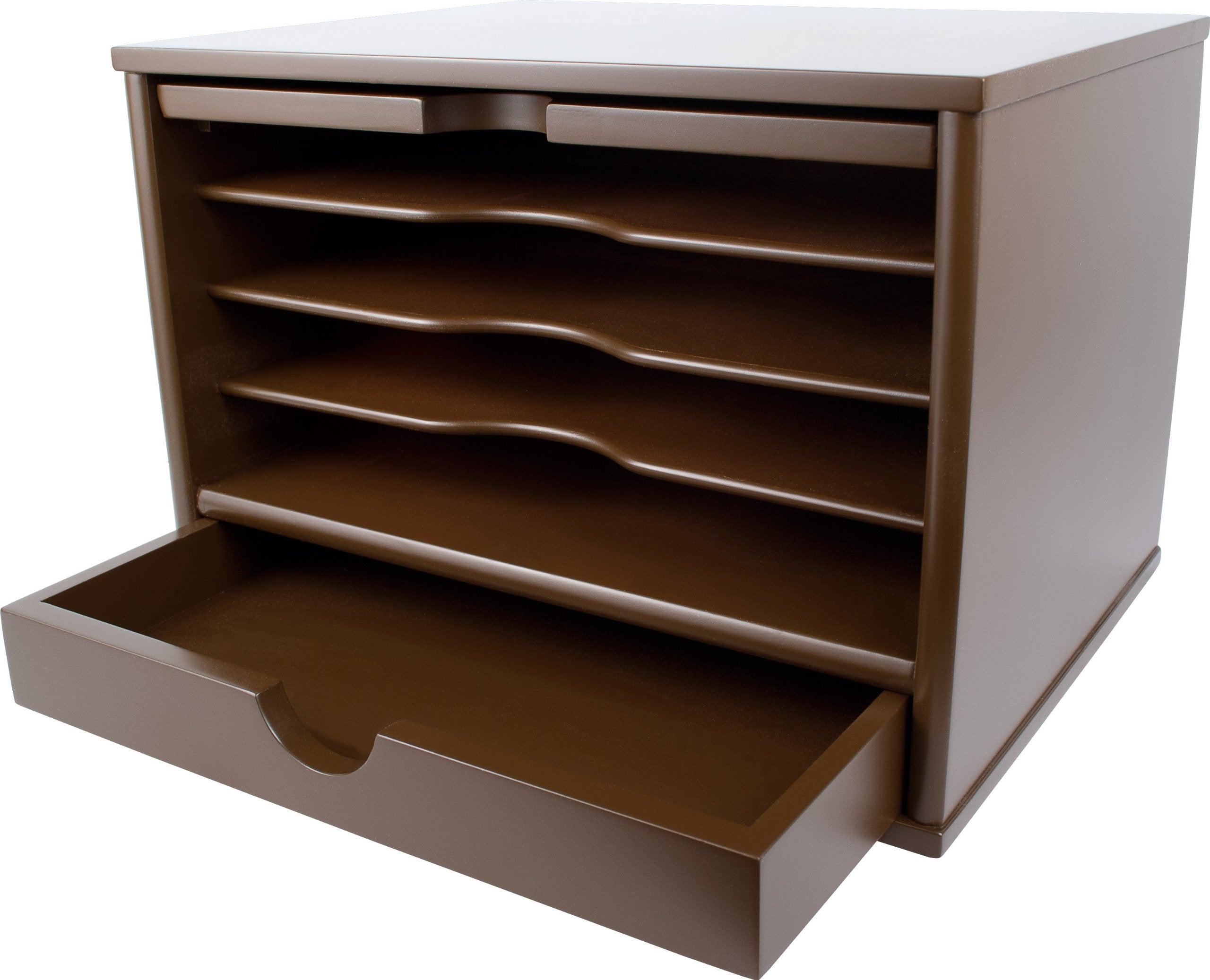 Victor Wood Desktop Organizer with Closing Door, 4720 (Brown Mocha)