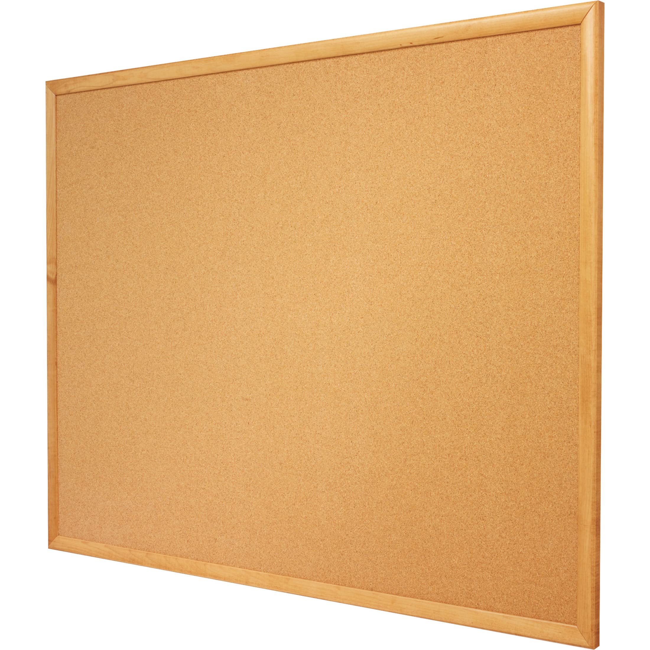 Quartet Cork Bulletin Board 48"W x 36"H Pin Board, Oak Finish Frame (304)