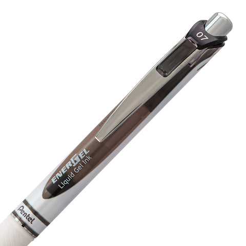 Pentel EnerGel Pearl RTX Retractable Liquid Gel Pen, (0.7mm), Medium Line, Needle Tip, Black Ink, Pack of 2 (BLN77WBP2A)