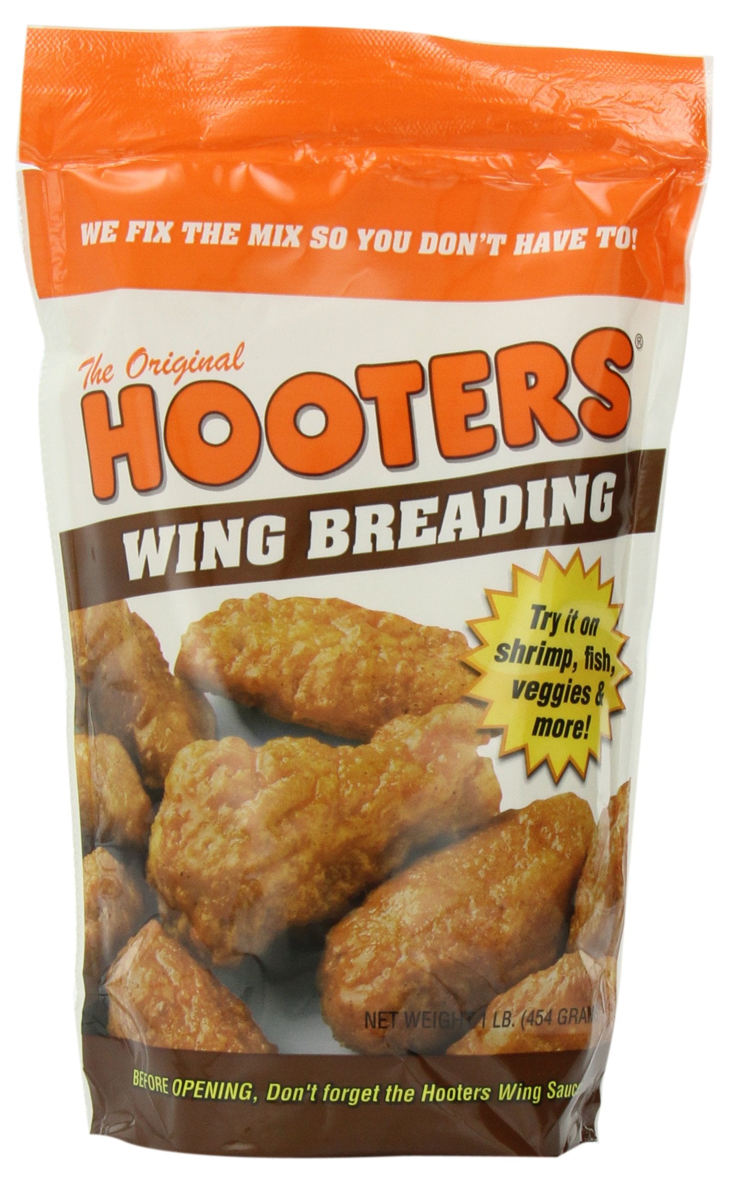 The Original Hooters Wing Breading - Crunchy Coating Chicken Fry Mix, Restaurant Flavor Crispy Chicken, Vegetable and Fish Breading, Simple Shake and Bake Seasoned Flour - 1 Pound (Pack of 1)
