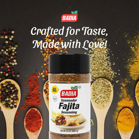 Badia Fajita Seasoning, Sazonador para Fajitas, 9.5 oz – Zesty Tex-Mex Spice Blend for Fajitas