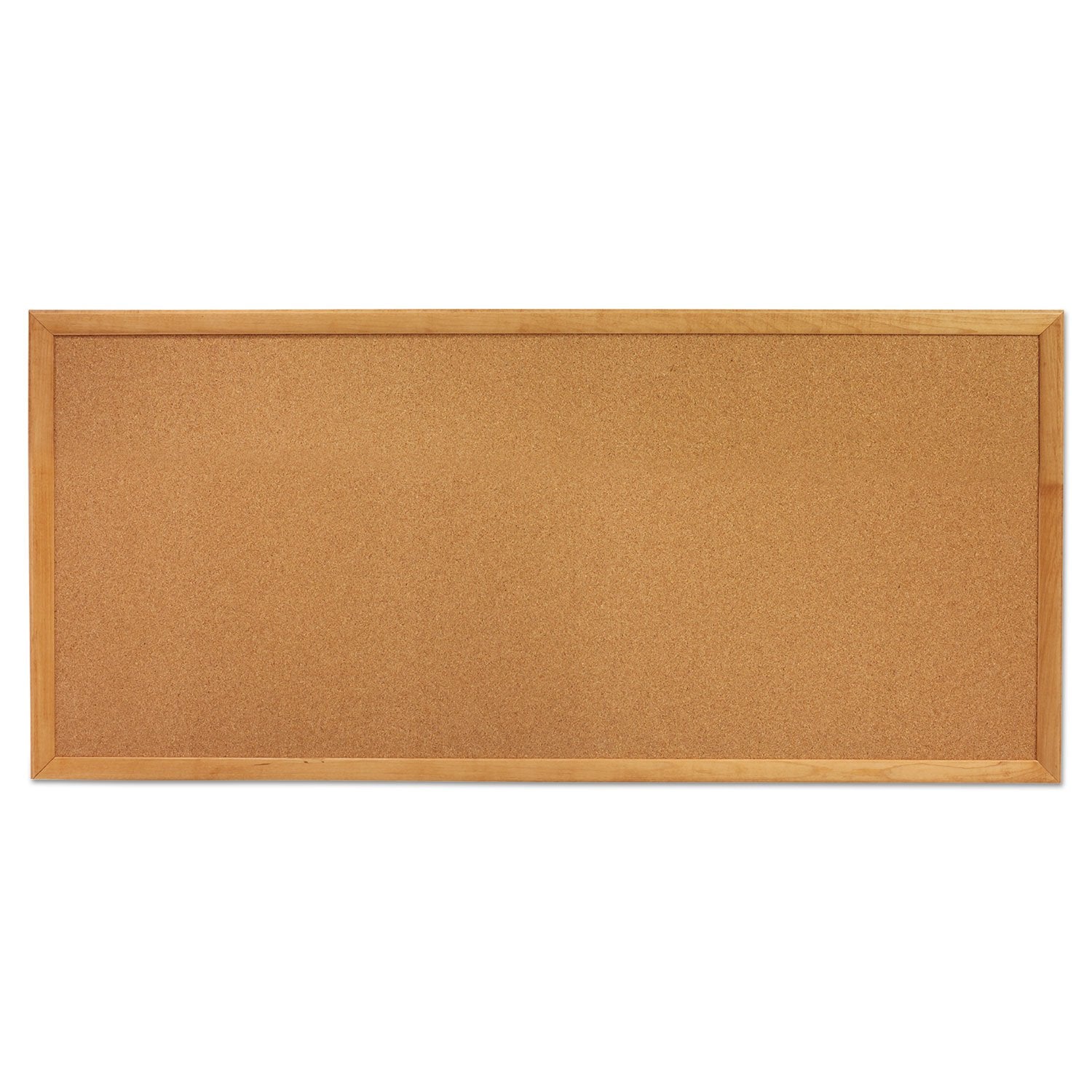 Quartet Cork Board, Bulletin Board, 3' x 1' Corkboard, Oak Finish Frame (300)