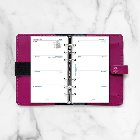 Filofax 68421 For Year 2023 Personal Week On Two Pages Diary Monday Start, White (68421-2018)