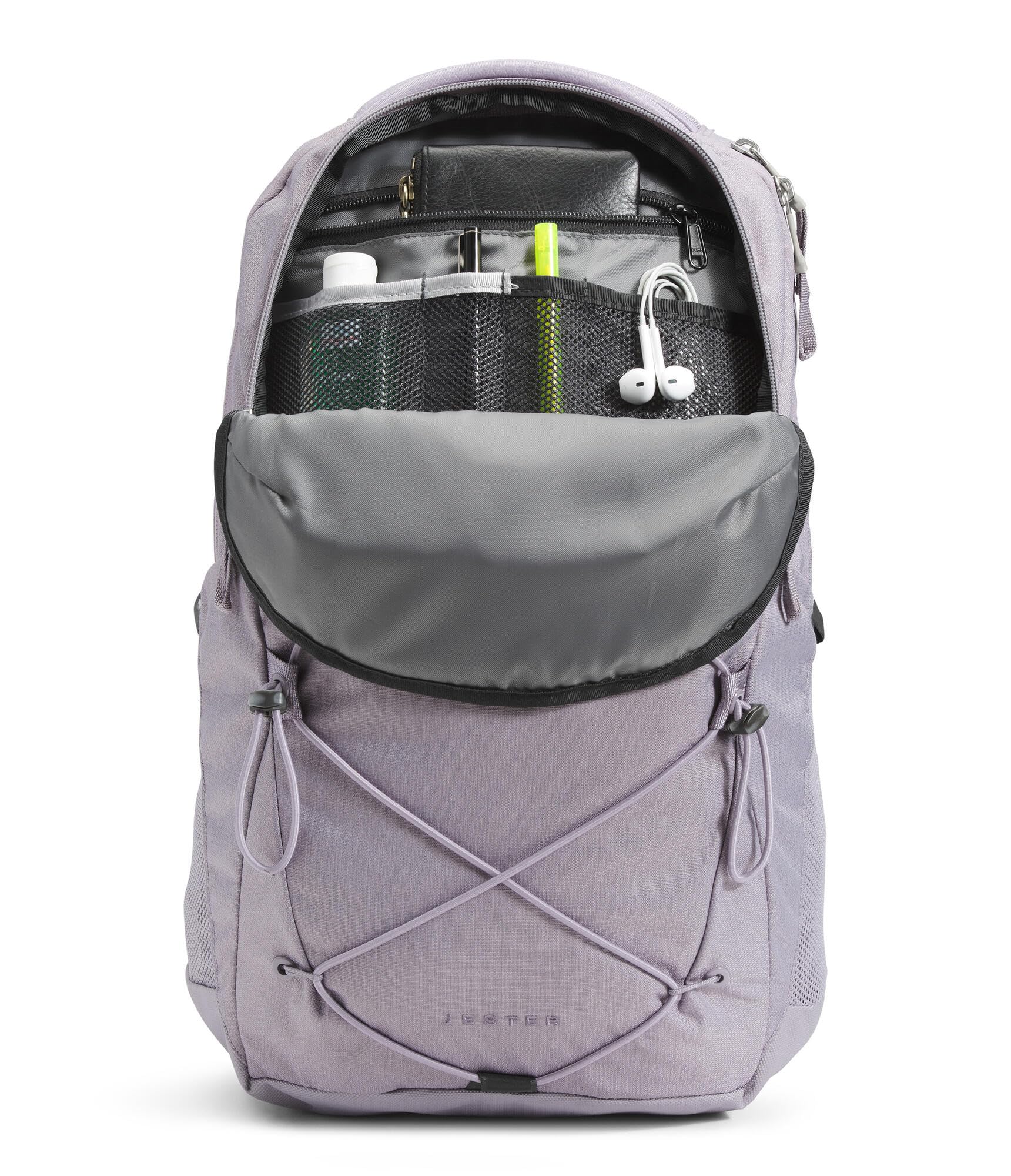 The North Face Women's Jester Everyday Laptop Backpack - Commuter Travel Bag, Laptop Sleeve, Water-Repellent, Minimal Grey Dark Heather/Minimal Grey-NPF, One Size