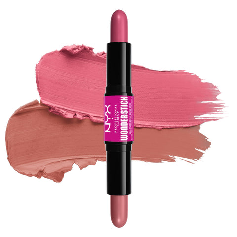 NYX PROFESSIONAL MAKEUP Wonder Stick Blush with Hydrating Hyaluronic Acid, Dual-Ended Cream Blush Stick - Bright Amber & Fuchsia