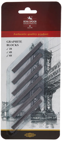 KOH-I-Noor FA4390 Gioconda Artist Graphite Blocks, 6-Pack