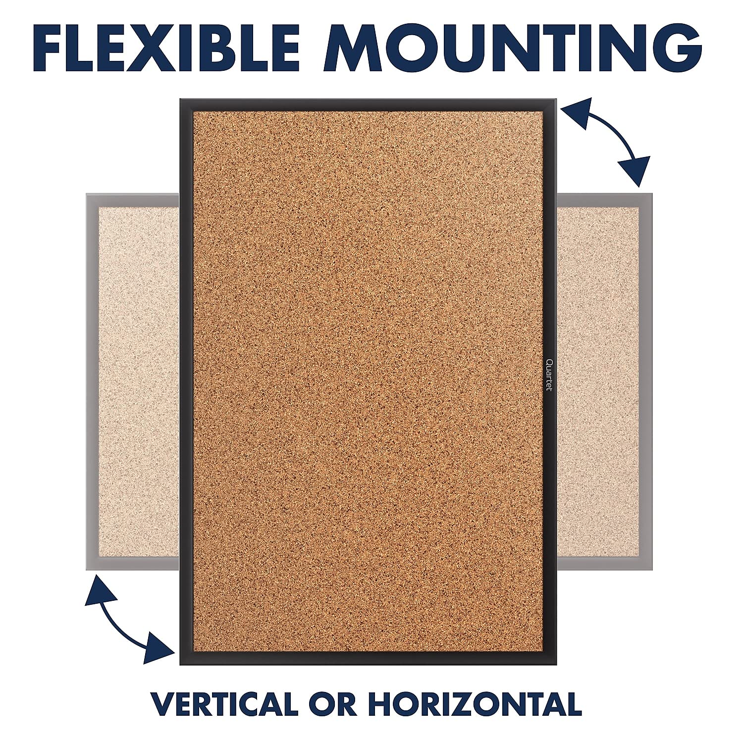 Quartet Cork Bulletin Board 60"W x 36"H Pin Board, Black Aluminum Frame (2305B)