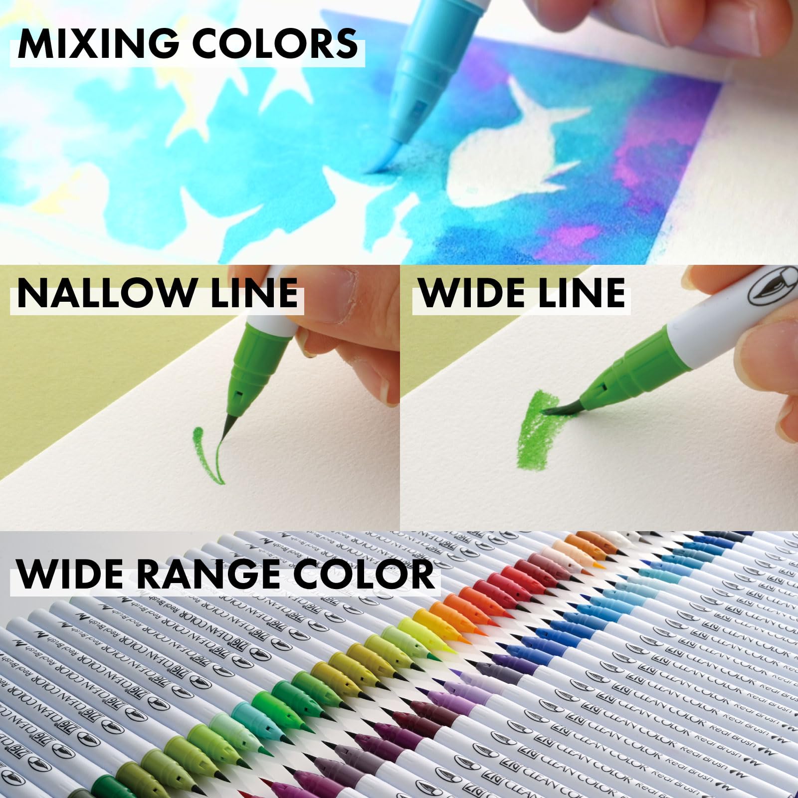 ZIG CLEAN COLOR REAL BRUSH 6 Color set (6 Pale Colors set II)
