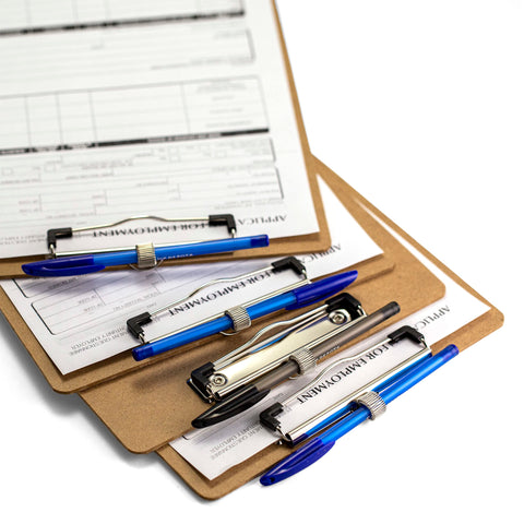 Officemate Wood Clipboard, Letter Size, Low Profile Clip with Pen Holder, 6 Pack (83826)