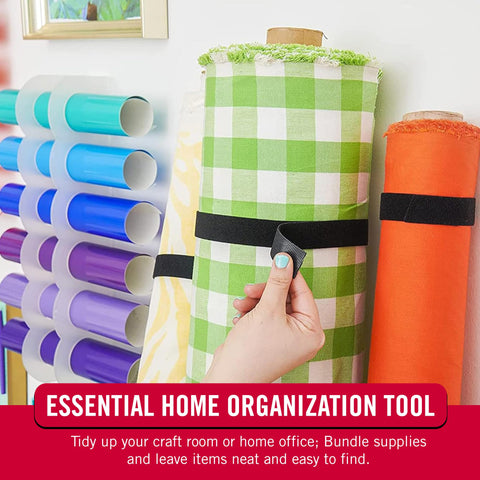 VELCRO Brand ONE-WRAP Roll Black | 30 Ft x 1-1/2 In | Reusable Self-Gripping Hook and Loop Tape | Cut Straps to Bundle Tie Materials and Tools in Garage Shed or Worksite