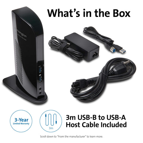 Kensington SD4100v Universal Dual 4K USB 3.0 Docking Station (K38255NA)