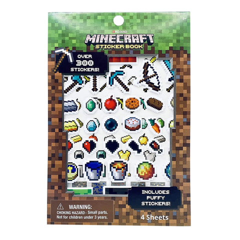 TUGOKU Kids CameraMinecraft Sticker Book, Includes Puffy Stickers, Over 300 Stickers
