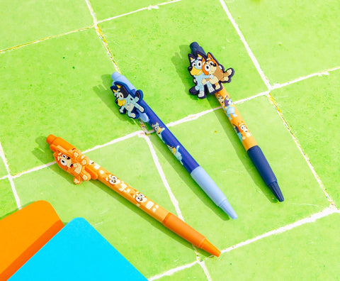 Innovative Designs Bluey and Bingo 3pk Character Pens with Rubber Clips
