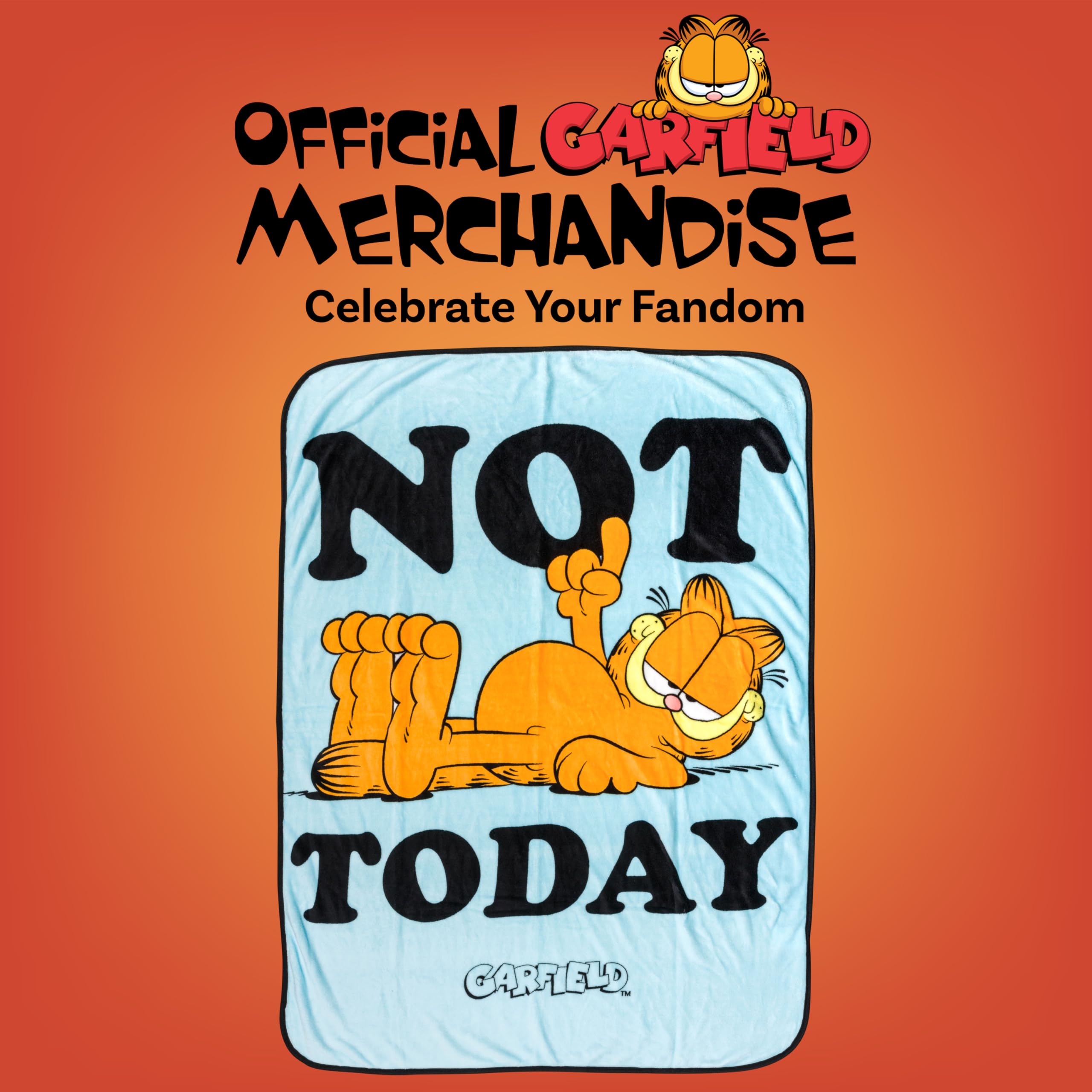 Silver Buffalo Garfield Not Today 45" x 60" Fleece Throw, Soft and Cozy Blanket, 185 GSM