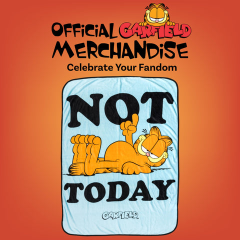 Silver Buffalo Garfield Not Today 45" x 60" Fleece Throw, Soft and Cozy Blanket, 185 GSM