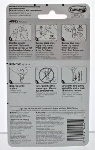 3M Command Clear Large Cord Clips w/Clear Strips, Pack of 8