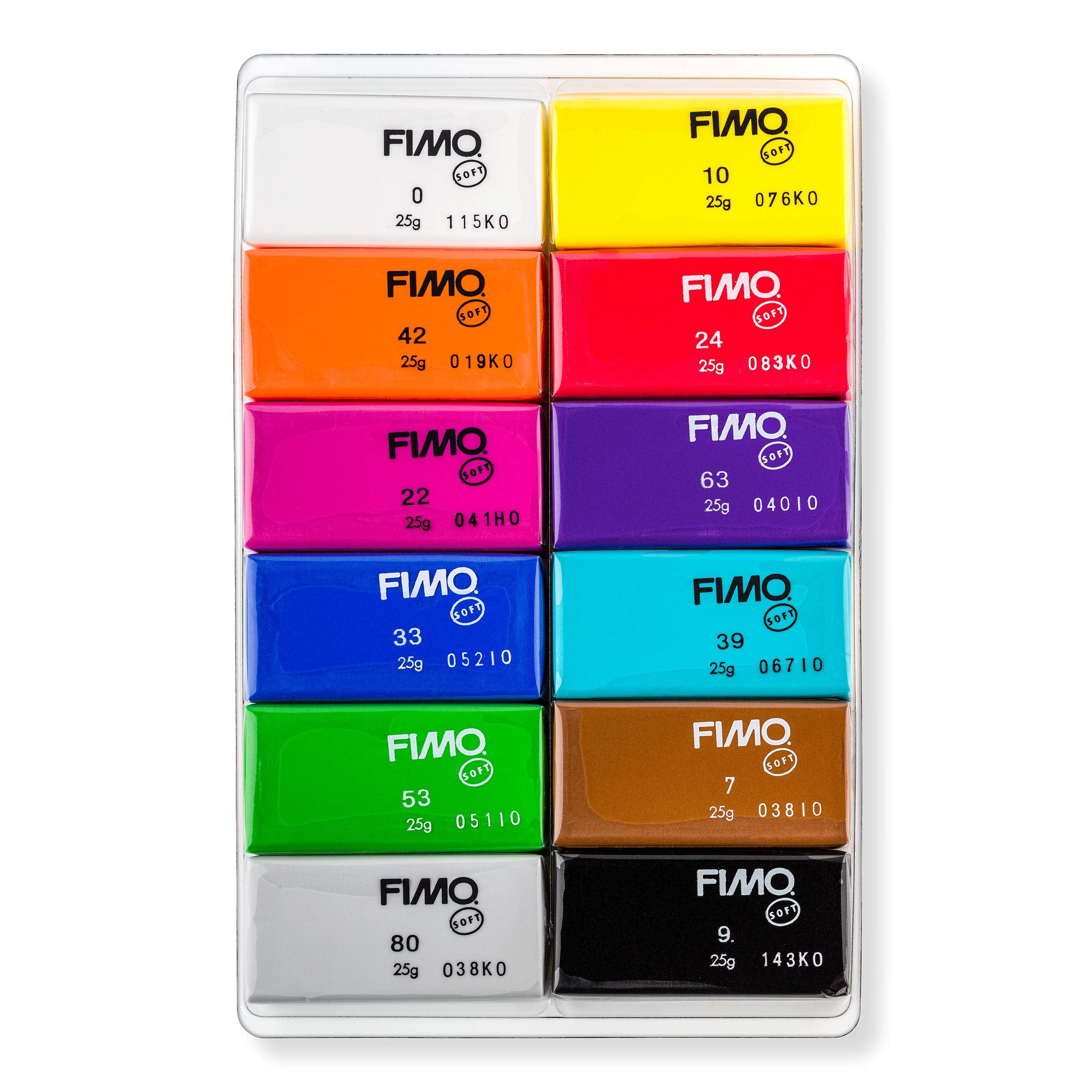 STAEDTLER FIMO Soft Oven Bake Polymer Clay: Set of 12 Assorted Colors (25g Each) - Non-Toxic Clay for Modeling, Jewelry, Sculpting - Adult Arts and Crafts & Hobbies