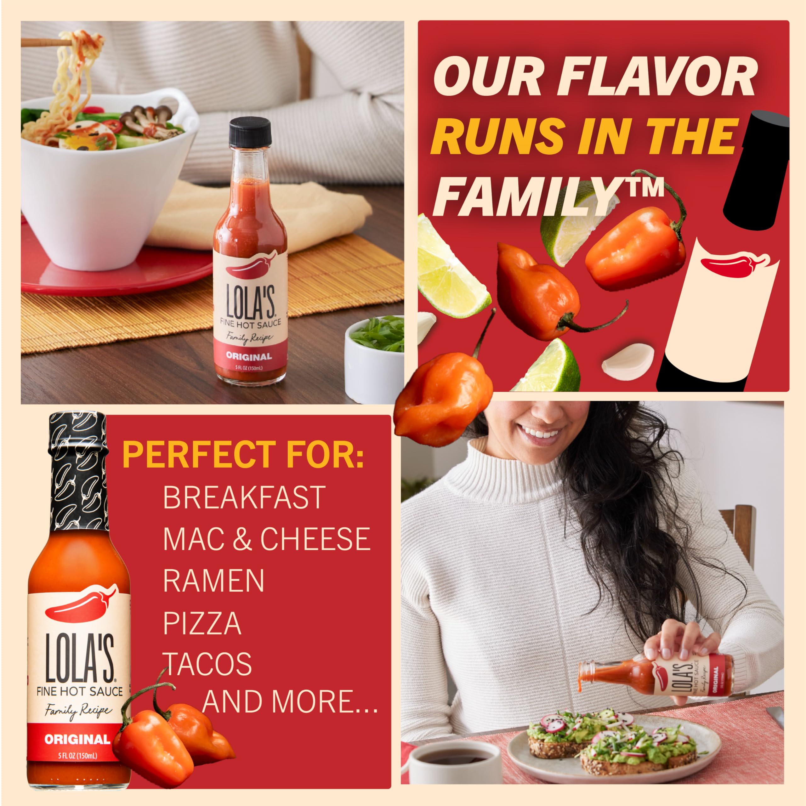 Lolas Fine Hot Sauce Original | All Natural Gluten Free Keto Vegan Made with Red Jalapenos Habanero Peppers Garlic Lime Juice and Vinegar | 5 Fl Oz (Pack of 1)