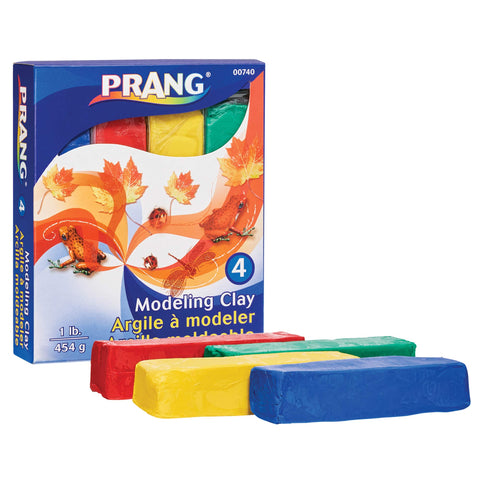 Prang Modeling Clay Set, 4 Colored Clay Blocks per Set, 0.25 Pounds Each, Red, Yellow, Green and Blue (00740)