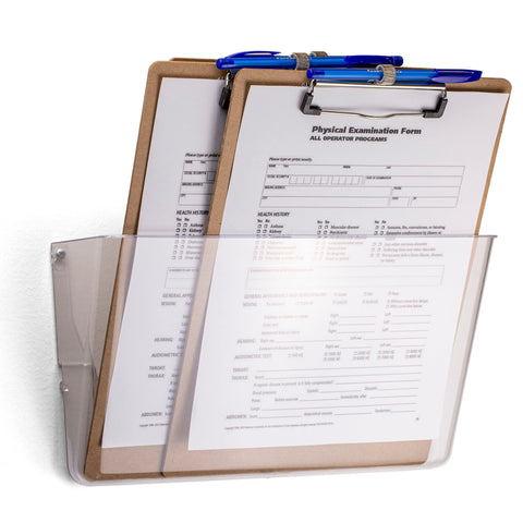 Officemate Wood Clipboard, Letter Size, Low Profile Clip with Pen Holder, 6 Pack (83826)