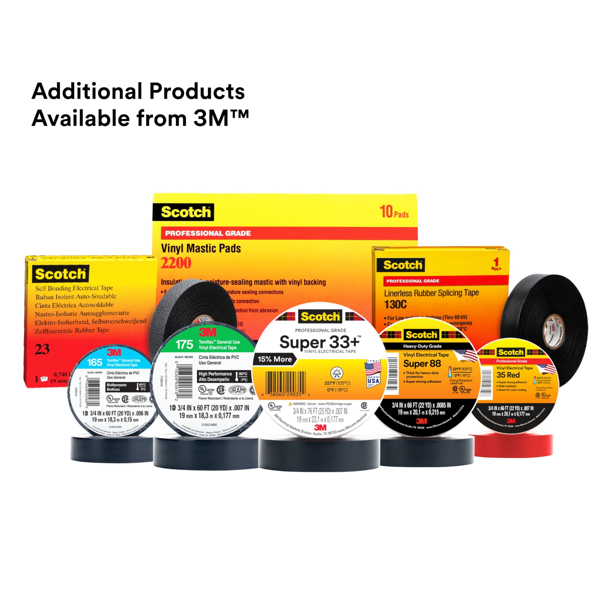 3M Scotch Vinyl Electrical Tape Super 88, 2 in x 36 yd (108 ft), Black, 1 Roll, Premium Grade, Rubber Resin Adhesive, PVC Backing, All-Season Heavy Duty Electric Tape
