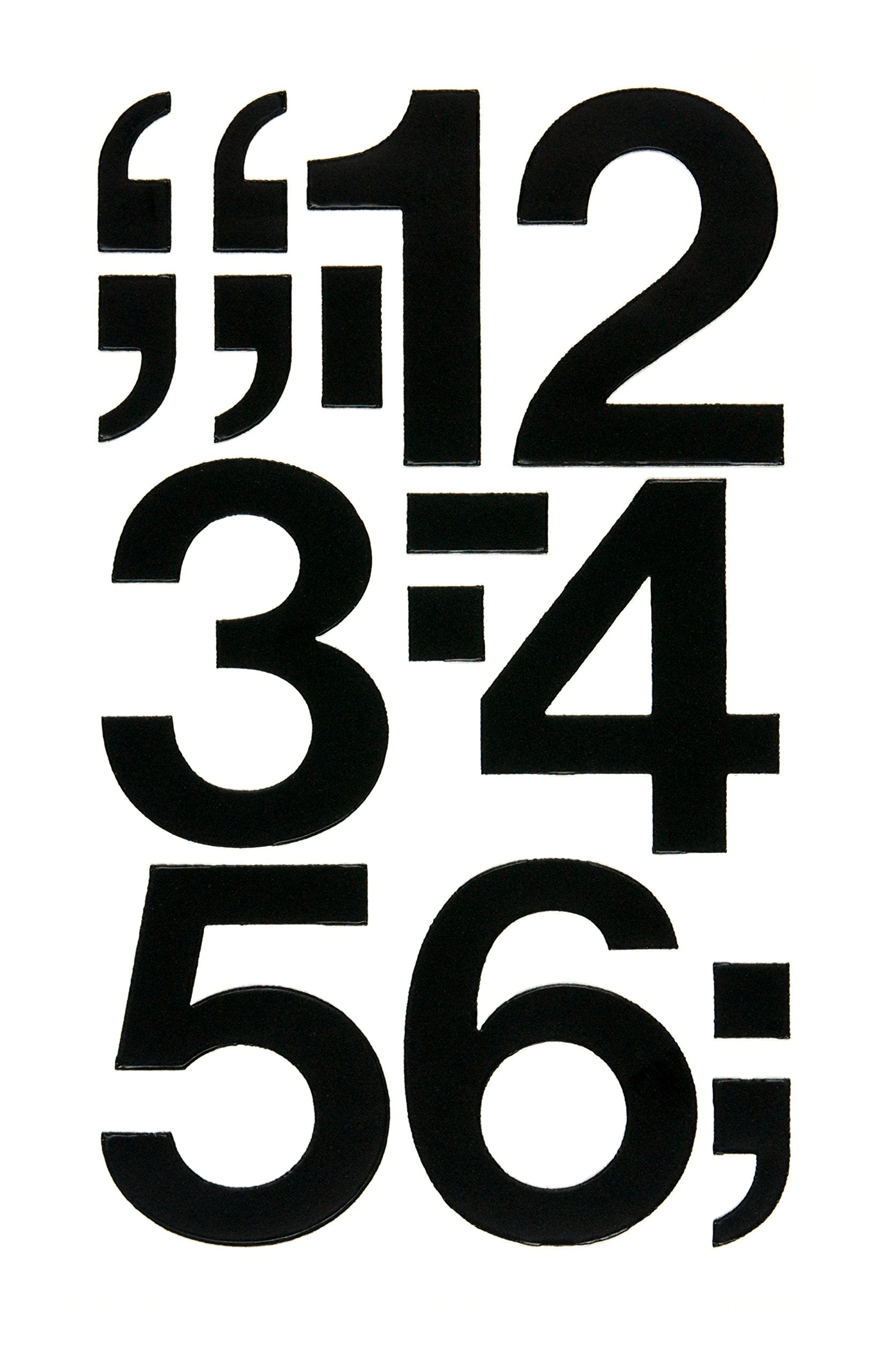 Chartpak Self-Adhesive Vinyl Numbers, 3 Inches High, Black, 10 per Pack (01170)