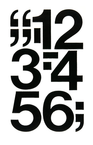Chartpak Self-Adhesive Vinyl Numbers, 3 Inches High, Black, 10 per Pack (01170)