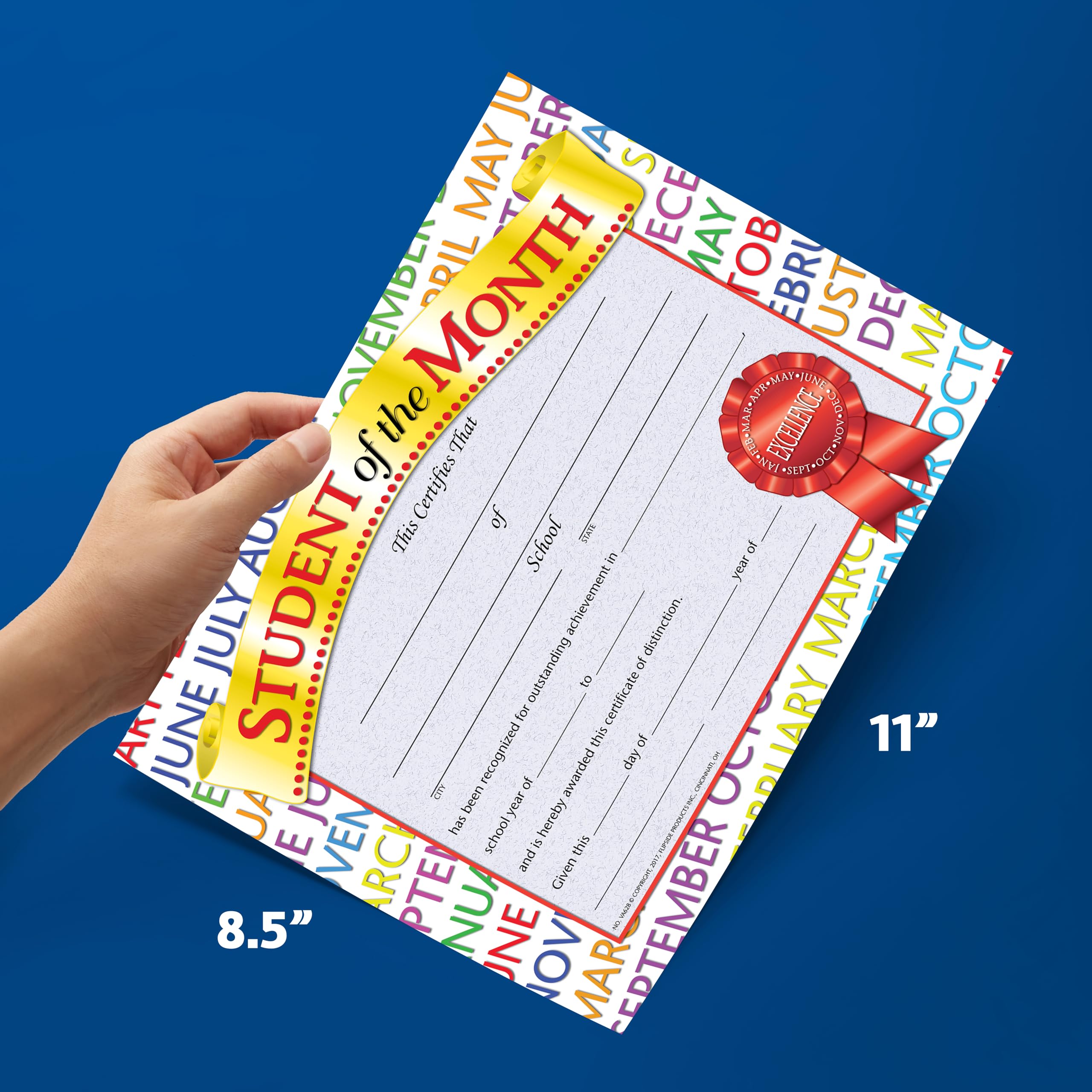 Hayes Student of the Month Certificate, 8-1/2 X 11 in, Paper, Pack of 30, Blue Ink, 0.5 mm Micro Tip - 78289