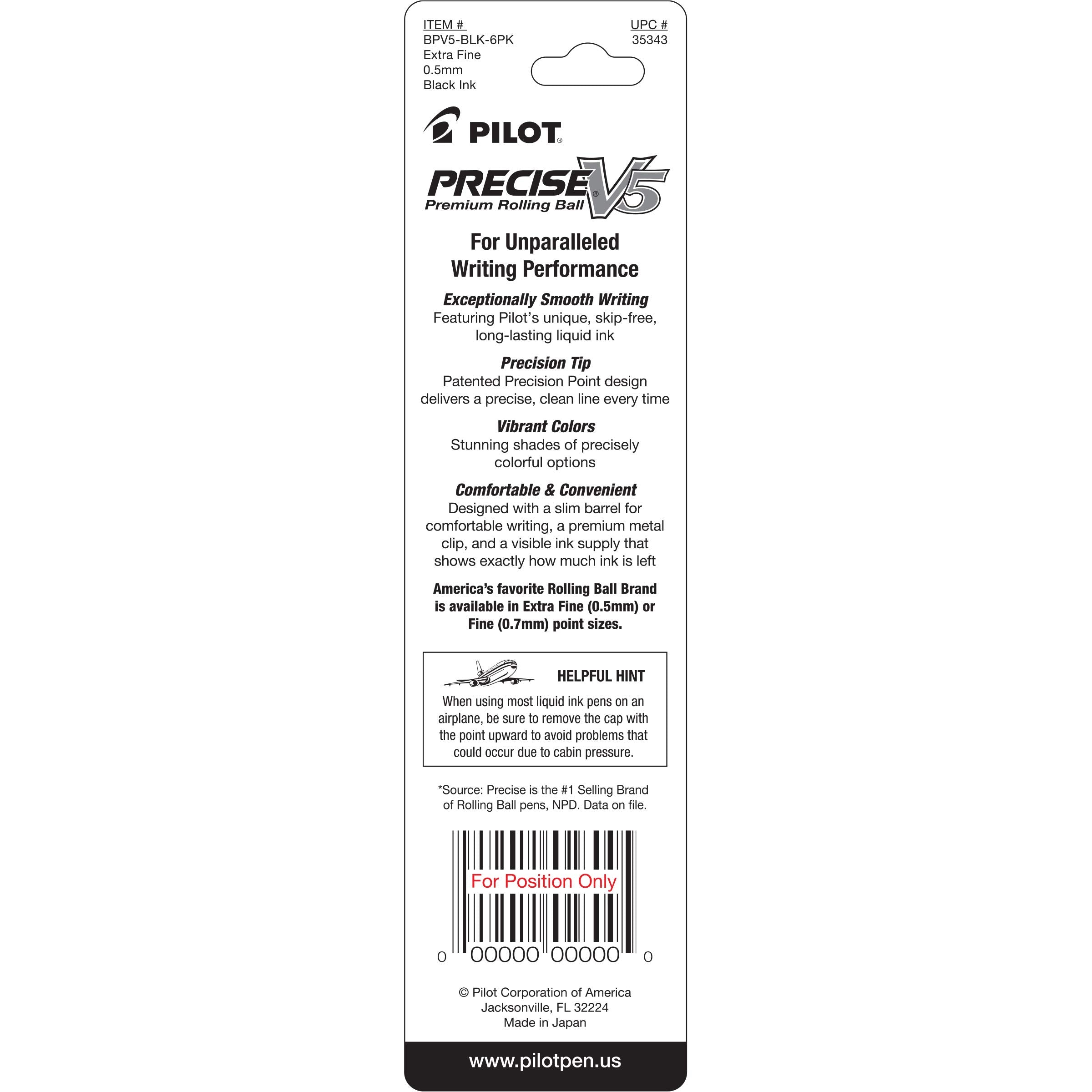 PILOT Precise Grip Liquid Ink Rolling Ball Stick Pens